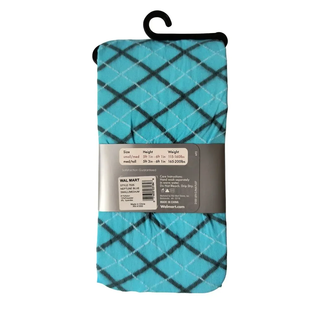 No Boundaries Fashion Tights Small/Medium S/M Blue Gray White Argyle Diamond
